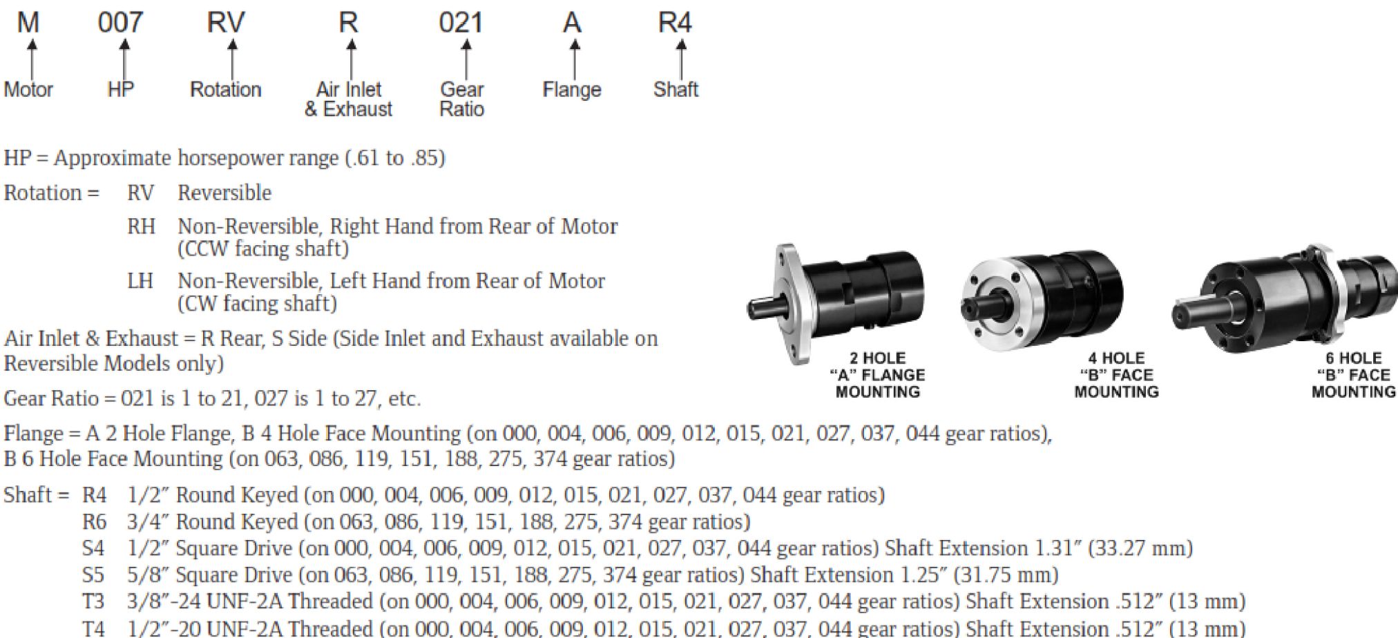 Động cơ khí nén 0.85 HP Ingersoll Rand M007